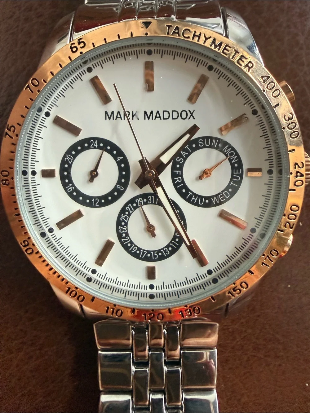 Men's Two-Tone Silver and Gold Chronograph Watch